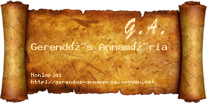 Gerendás Annamária névjegykártya